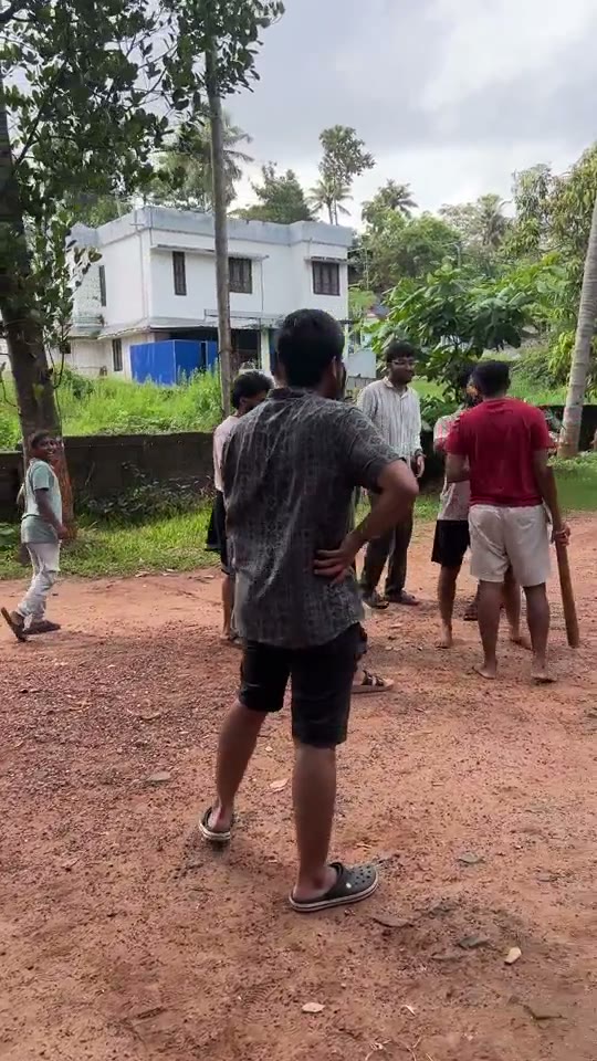 The crew about to start a game of street cricket